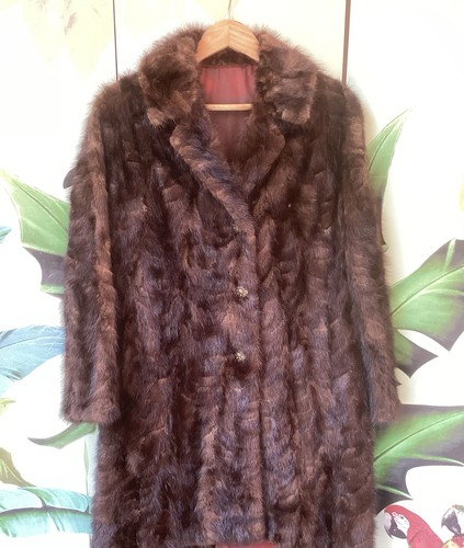 Manteau fourrure marron - manteau,