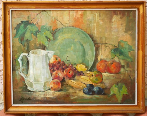 Grand tableau signé glaise - tableau,