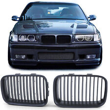 2 MATTE BLACK GRILLE GRILLE FOR BMW 3 SERIES E36 PHASE 1 1990 TO 08/1996