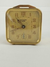 Antique Bayard Luxury Bronze Functional Alarm Clock 20-30s Very Good Condition 6x6 Cm