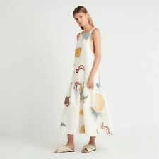 Sir The Label Martine Maxi Dress Sz 1 AU 8 US 4 Open Back Cotton Linen