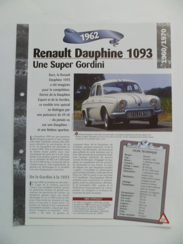 Carte fiche auto renault - carte,