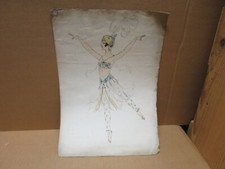 COSTUME DE THEATRE ou D'OPERA aquarelle danseuse orientale ART DECO