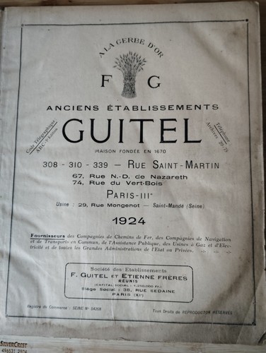 Ancien catalogue guitel la - catalogue, a
