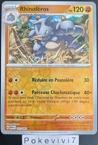 Carte pokemon rhinoferos - carte,