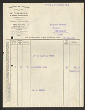 PARIS (VII°) CALCIUM CARBIDE Lion "S. MIZGIER" Invoice in 1923