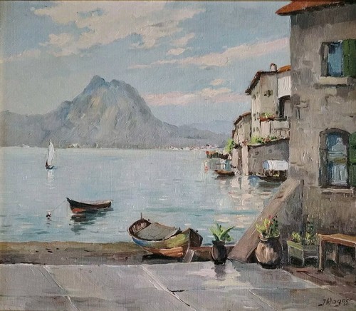Grande huile gandria sur le - de,