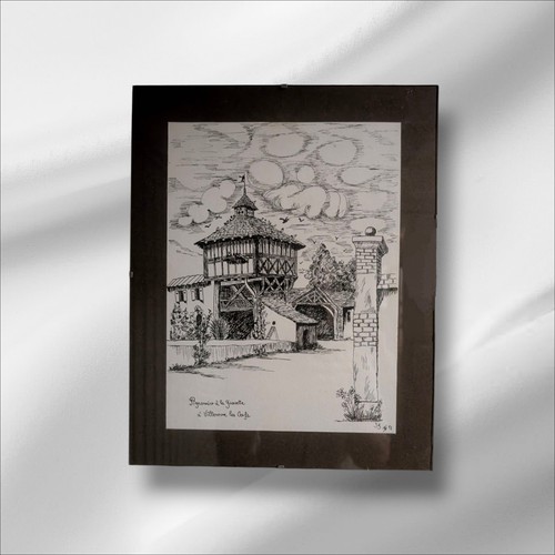 Dessin pigeonnier à - '',