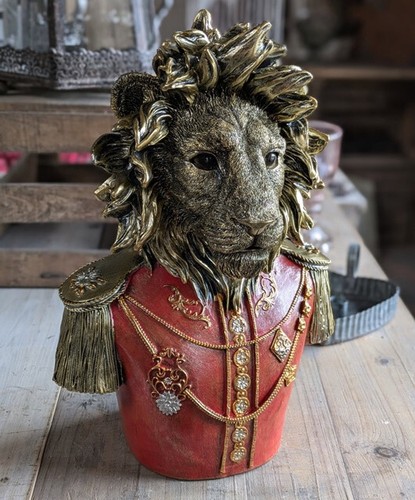 Statue buste lion 37cm haut - statue,