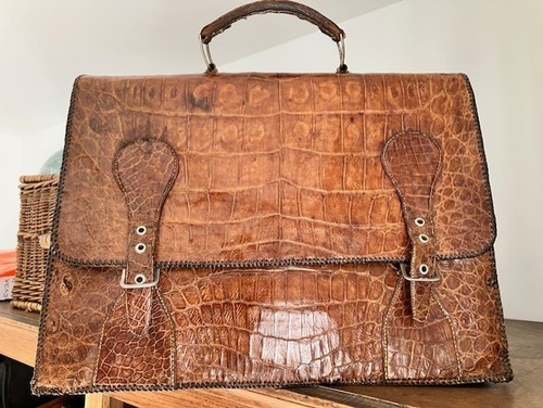 Cartable vintage croco - en,