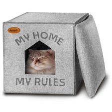 Lit Niche pour Chat d’Intérieur - Compatible Étagères Kallax - en Feutre Écol...