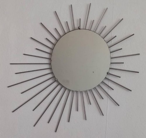 Grand miroir soleil laiton - miroir,