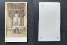 France, Gothic style church interior to identify, circa 1870 vinta