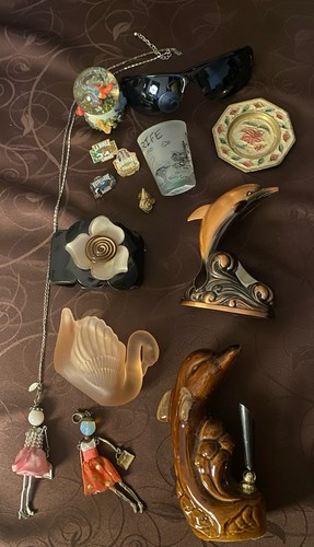 Lot objets brocante fond - lot,