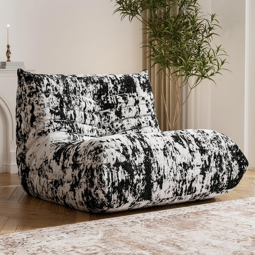 Large black pattern bean bag - black,