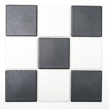 Mosaïque carreau céramique échiquier noir blanc mur 22-0304-R10_f | 10 plaques