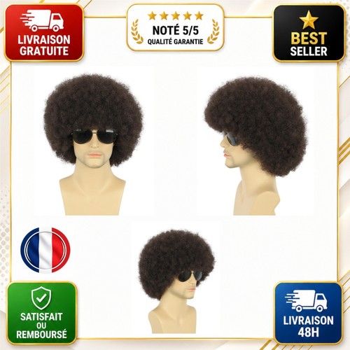 Perruque afro disco courte