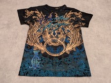 Christian Audigier Tshirt Mens M Rhinestone Lion Dragon Y2K 00s Streetwear Rare