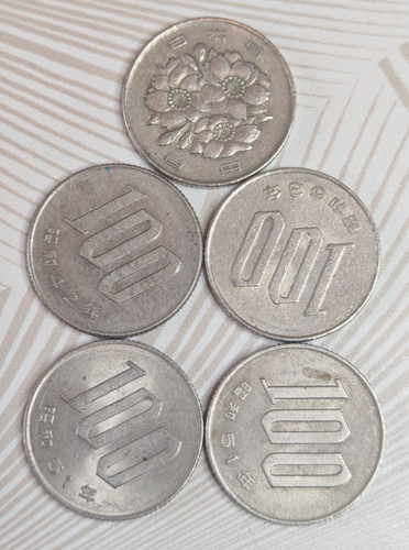 Japon lot pièces de 100 - de, 5