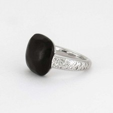 POMELLATO - CAPRI - Grey Gold, Jet and Diamond Ring