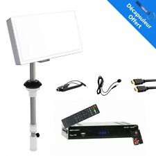 Pack Antenne satellite plate Selfsat + Récepteur TNTSAT HD + Cable 12V + HDMi + 