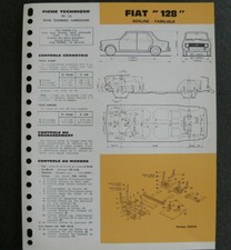 Fiche technique automobile carrosserie FIAT 128 berline  familiale 