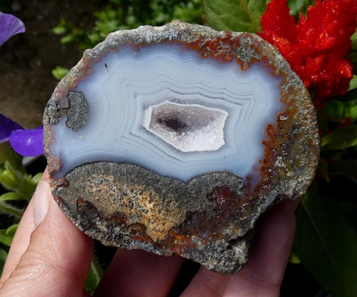 Agate bleue quartz - bleue, &