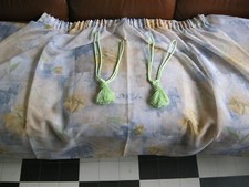  Paire de Rideaux /voilages avec embrases  Vintage  1m95x1m45 tbe