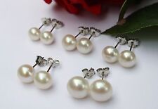 AAA 4.8mm - 12mm Variant Freshwater Pearl Jewelry Earrings Studs 925 Silver