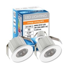  MINI SPOT LED 3W Dimmable 300lumen Blanc Chaud 3000K Spot rond encastrable 2...