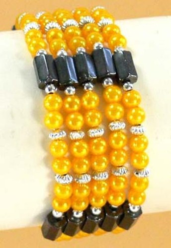 Bracelet magnetique jaune - bracelet,