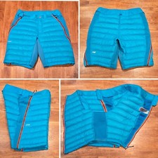 Decathlon Wed'ze Duck Down Feather Puffer Shorts Women's Medium Teal Blue