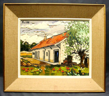 Tableau naïf vers 1950 signé