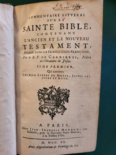 Commentaire litteral sainte - litteral,