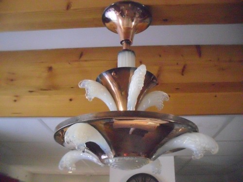 Lustre art déco verre - lustre,