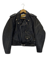 Schott 618 Perfecto Size 40 Steerhide Leather Motorcycle Jacket Black USA Japan