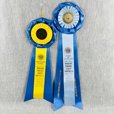 2 Miniature Pinscher AKC Dog Show Rosette Award Ribbons San Bernardino CA