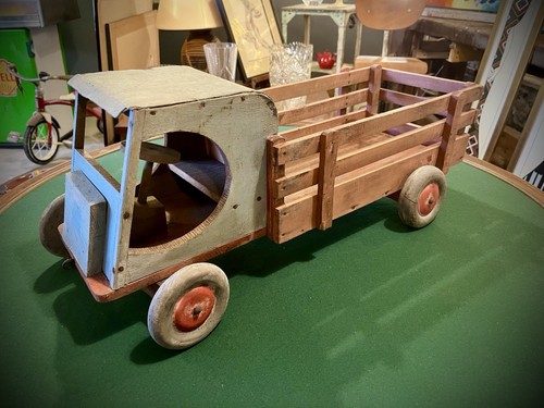 Ancien camion jouet bois - ancien, en