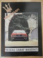 Catalogue MASERATI BITURBO ES V6 2,5L réseau SAMAF 1987