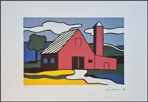 Roy lichtenstein red - barn, x