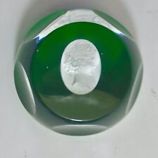 Rare 19th century Baccarat press paper sulfide profile woman paperweignt 7.5 cm