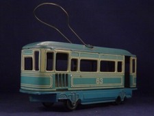 Ancien rare jouet tôle Tram