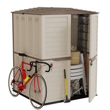 Abri de Jardin Extérieur BEIGE Polypropylène 151x146x200 Plancher inclus INTEC