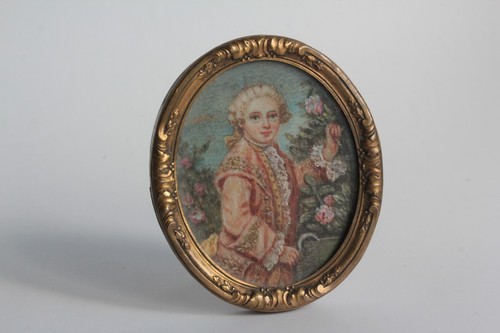 Peinture miniature gentilhomme - peinture,