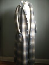 VINTAGE WOOL COAT CARDICOAT SHETLAND 10 12 tartan belt duster long robe TULLOCH