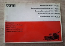 Fahr Combine Harvester M1102 + M1202 Parts List