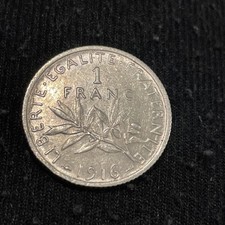 pièce argent 1 Frs Semeuse 1916