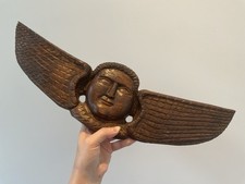  Antique Angel Handmade Cherub Wood Sculpture