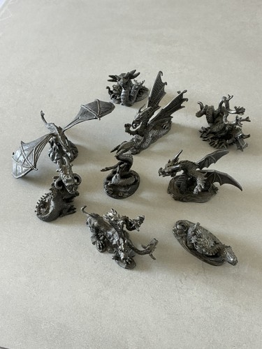 Figurines dragon étain - Étain,