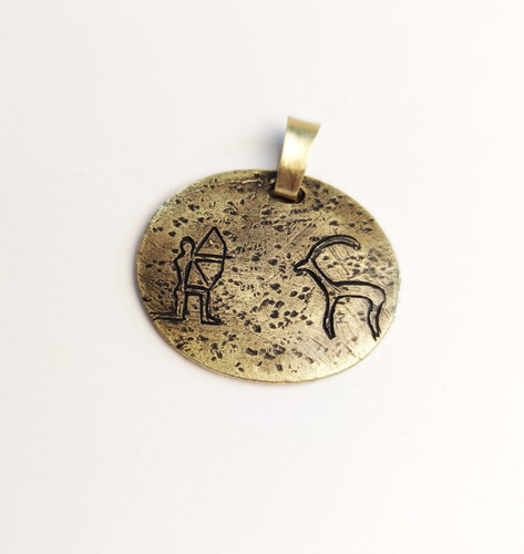 Pendentif chasseur cerf chasse